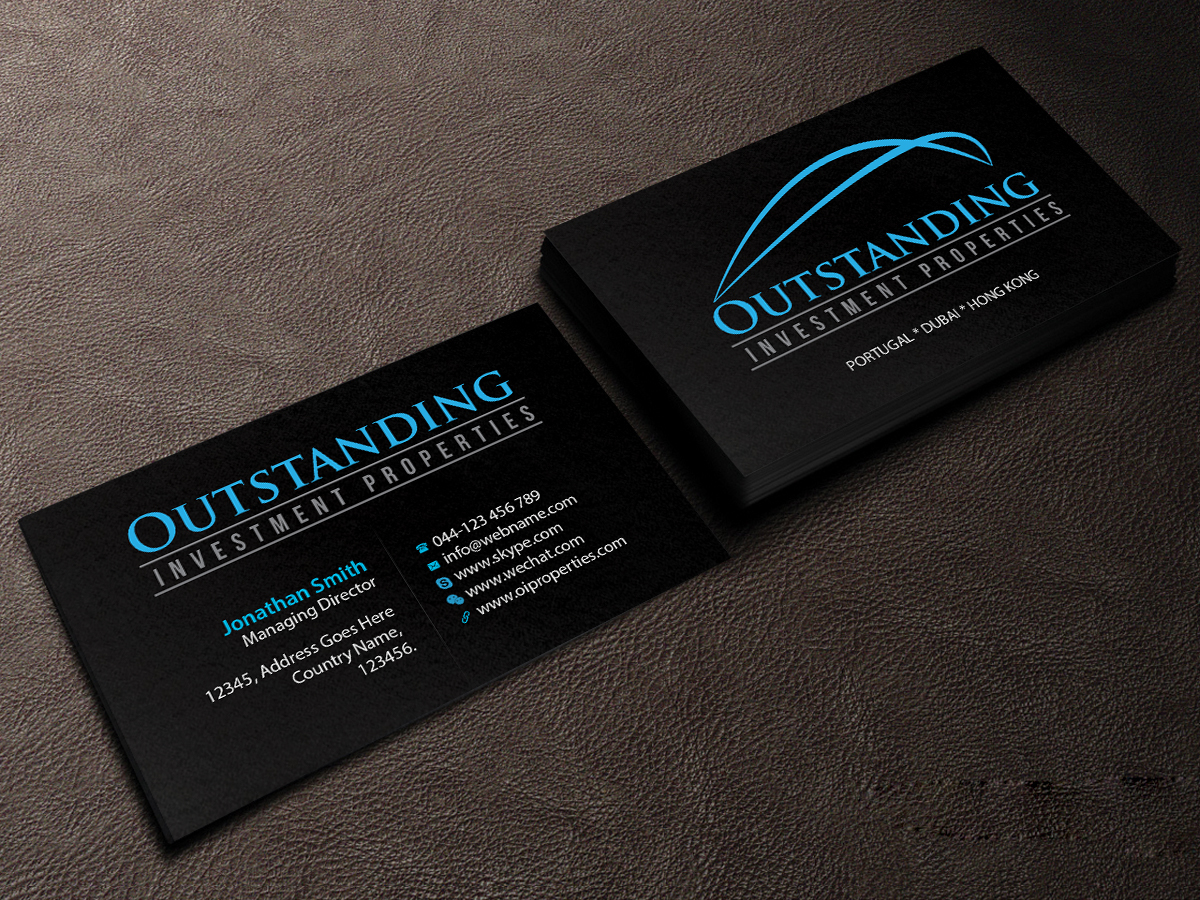 Visitenkarten-Design von Creations Box 2015 für Outstanding Investment Properties, Ltd | Design #11750856