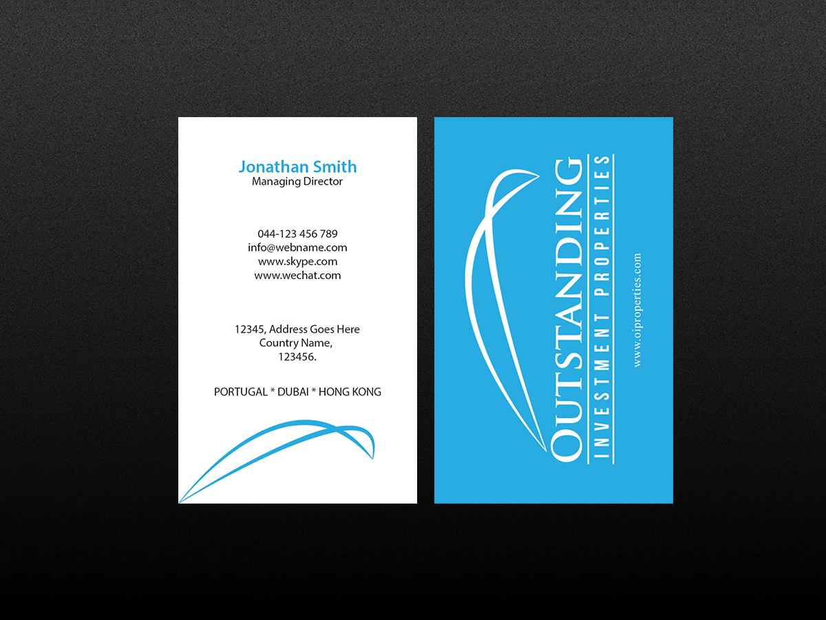Design de Carte de Visite par Creations Box 2015 pour Outstanding Investment Properties, Ltd | Design #11750858