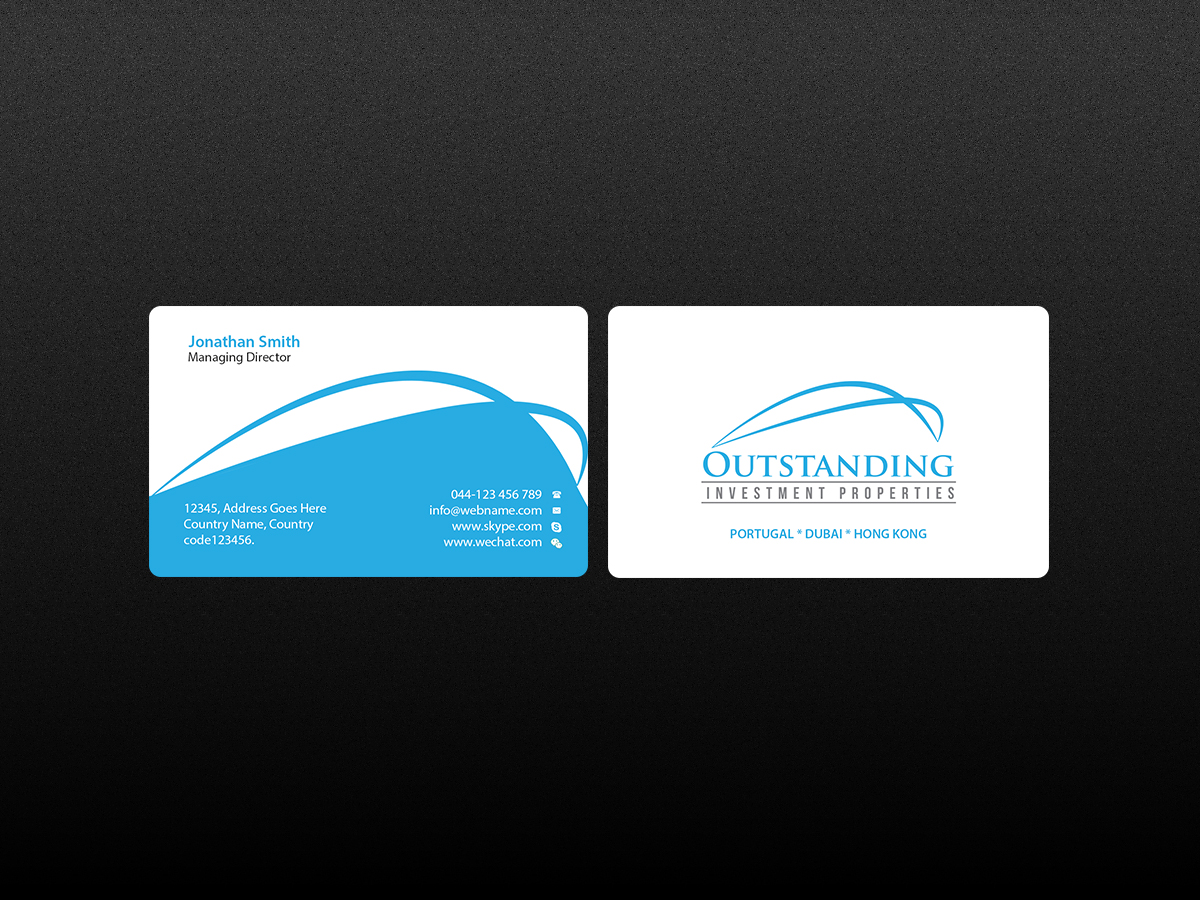 Design de Carte de Visite par Creations Box 2015 pour Outstanding Investment Properties, Ltd | Design #11750890