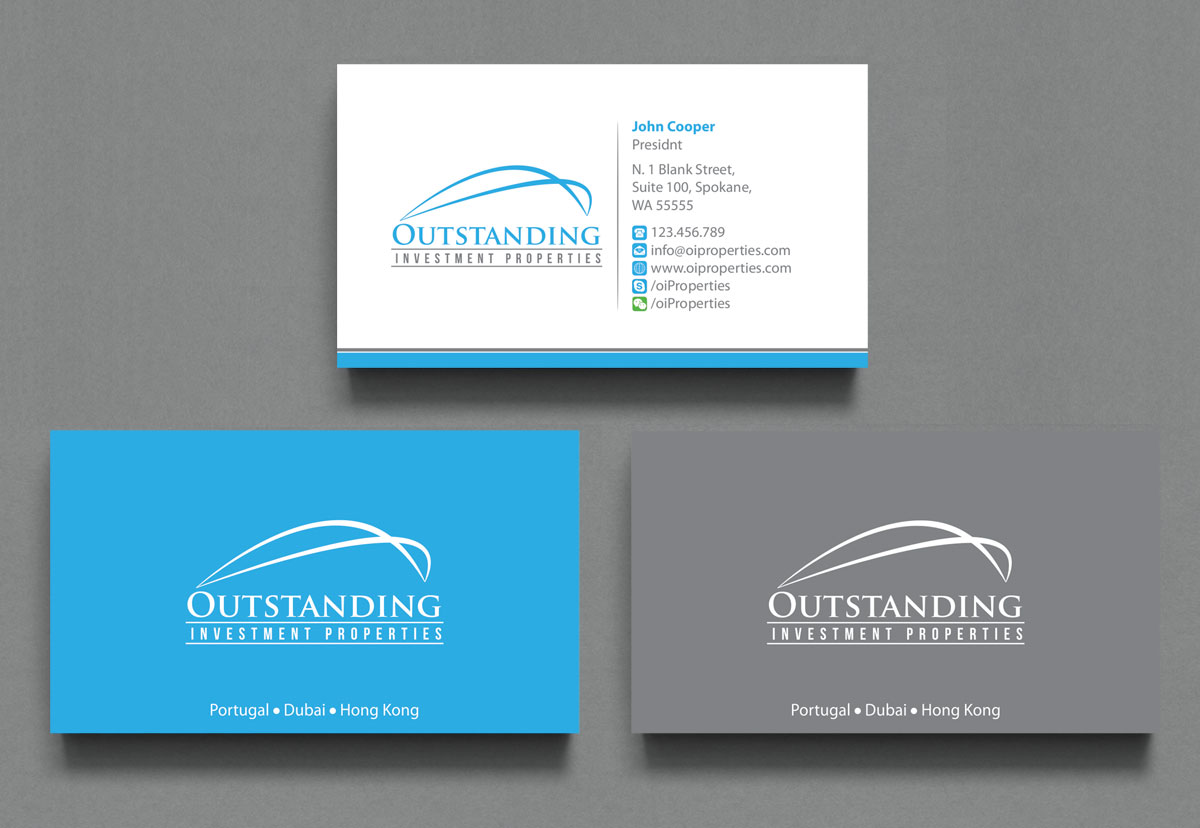 Design de Carte de Visite par alpesh9520 pour Outstanding Investment Properties, Ltd | Design #11740433