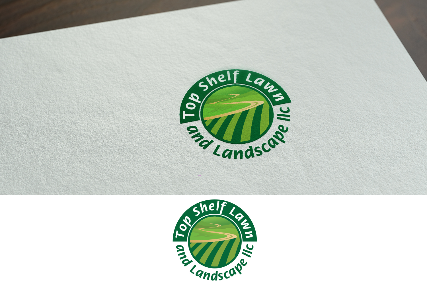 Elegant, Playful, Lawn Care Logo Design for Top Shelf Lawn and