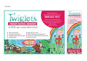 Brochure Design by O'ra for Twiglets Forest School Nursery | Design #11830164