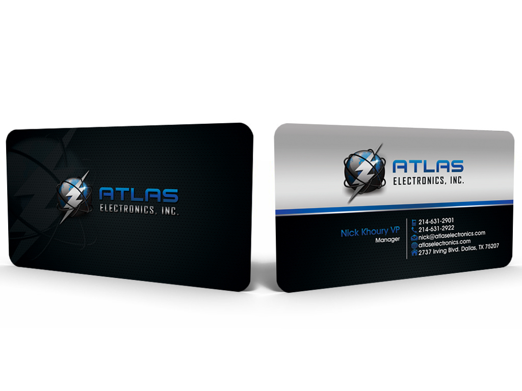 Business Card Design by Hardcore Design for Atlas Electronics, Inc  | Design #11791867