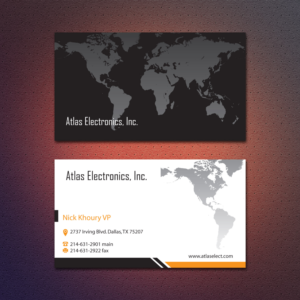 Business Card Design by Dezero for Atlas Electronics, Inc  | Design: #11761073