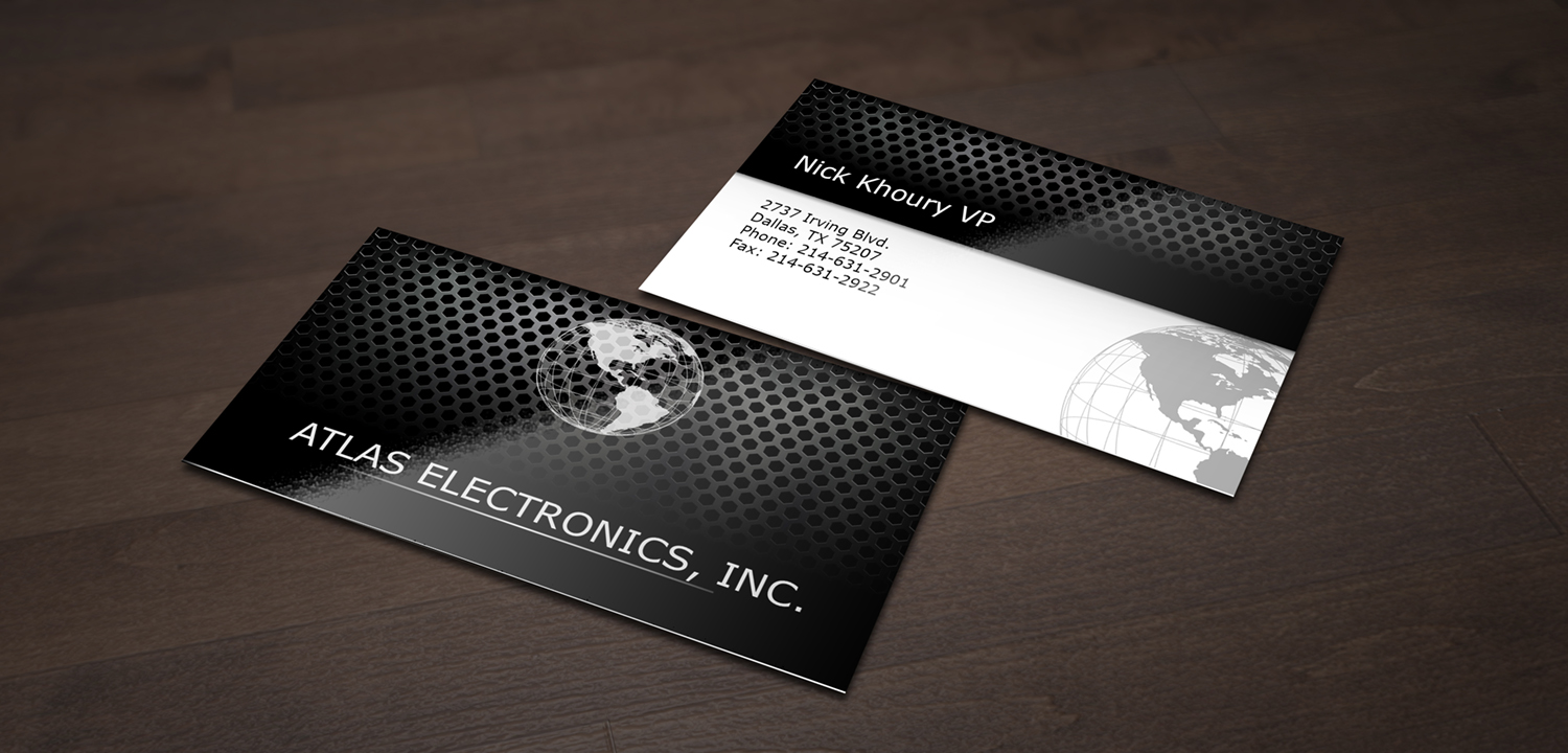 Design de Carte de Visite par ejcx pour Atlas Electronics, Inc  | Design #11760694