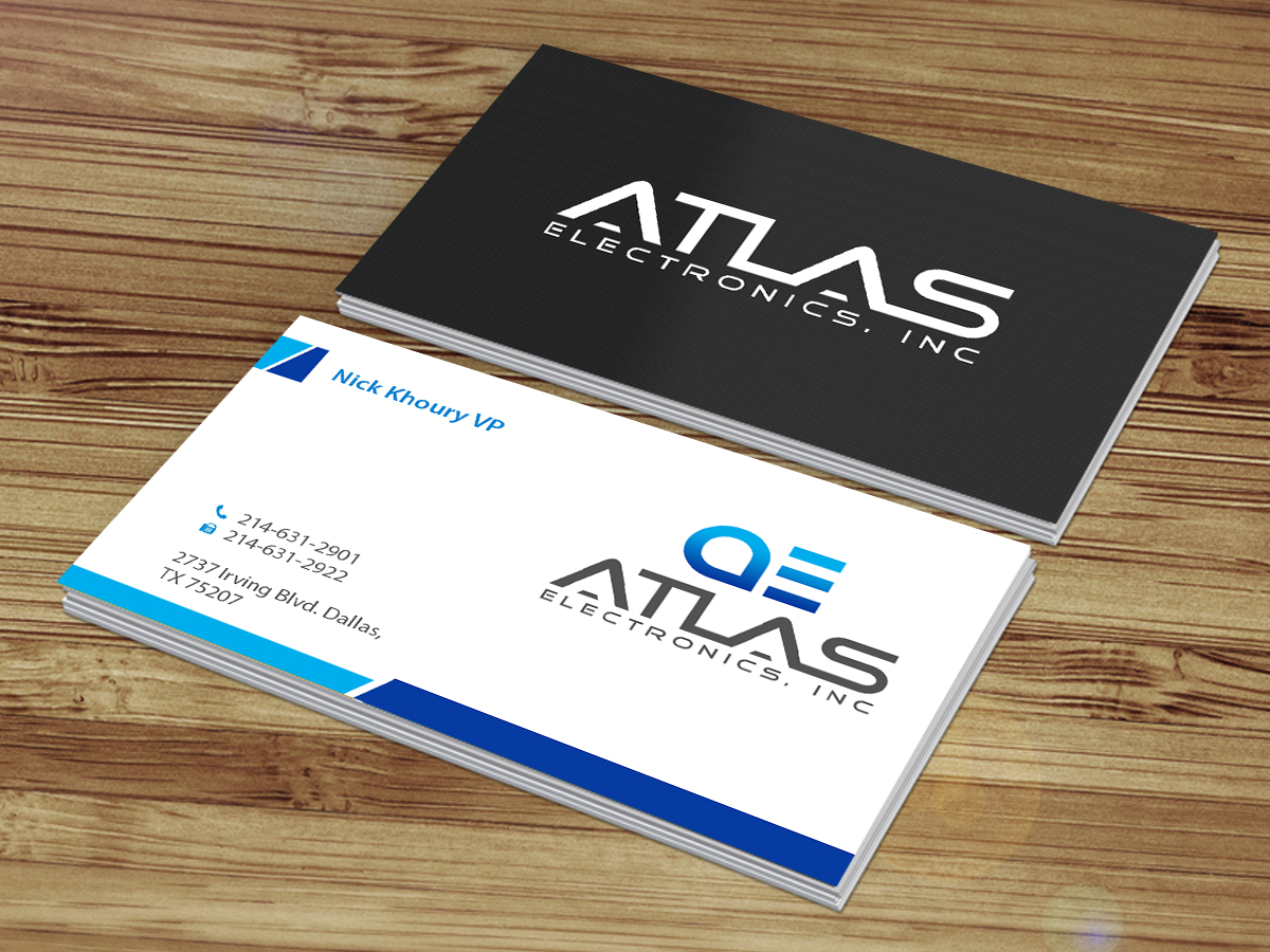 Business Card Design by Creations Box 2015 for Atlas Electronics, Inc  | Design #11772646