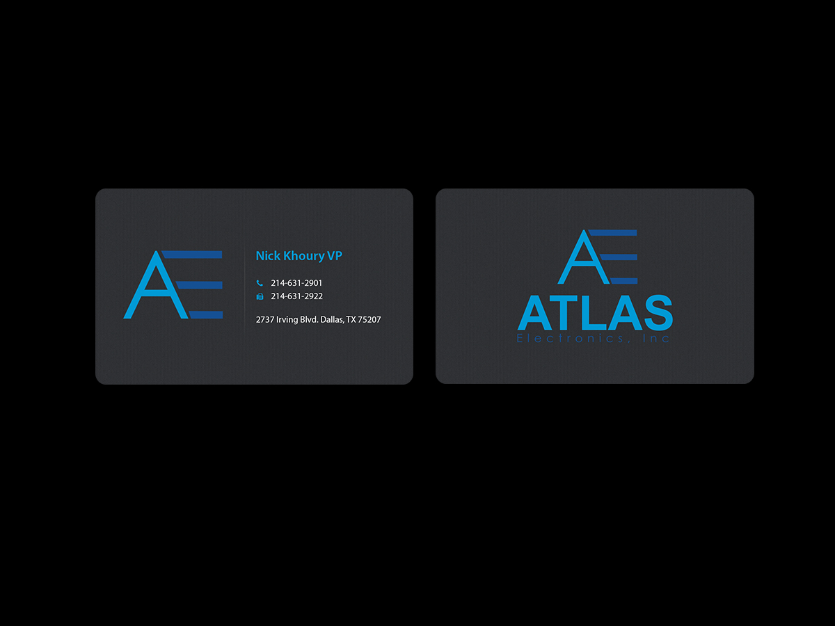 Business Card Design by Creations Box 2015 for Atlas Electronics, Inc  | Design #11772670