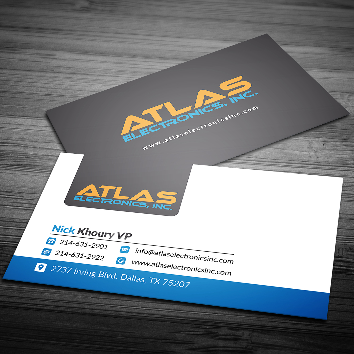 Business Card Design by Ni Oeuvre for Atlas Electronics, Inc  | Design #11772723