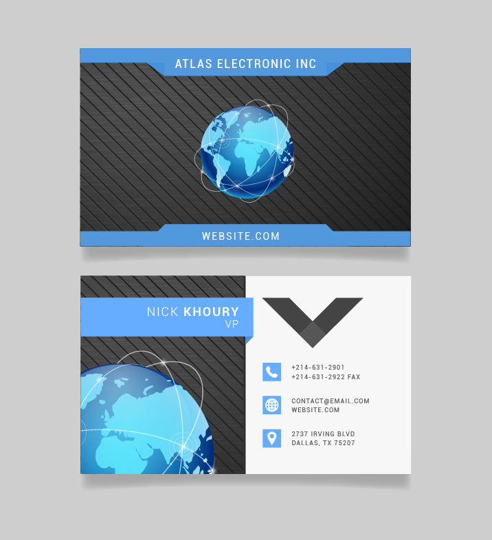 Design de Carte de Visite par Buney pour Atlas Electronics, Inc  | Design #11767802