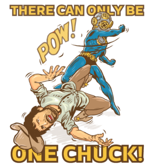 Deepsea Diver Vs. Chuck Norris | T-Shirt-Design von Oliver  Balard