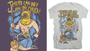 Deepsea Diver Vs. Chuck Norris | T-shirt Design by krizvector