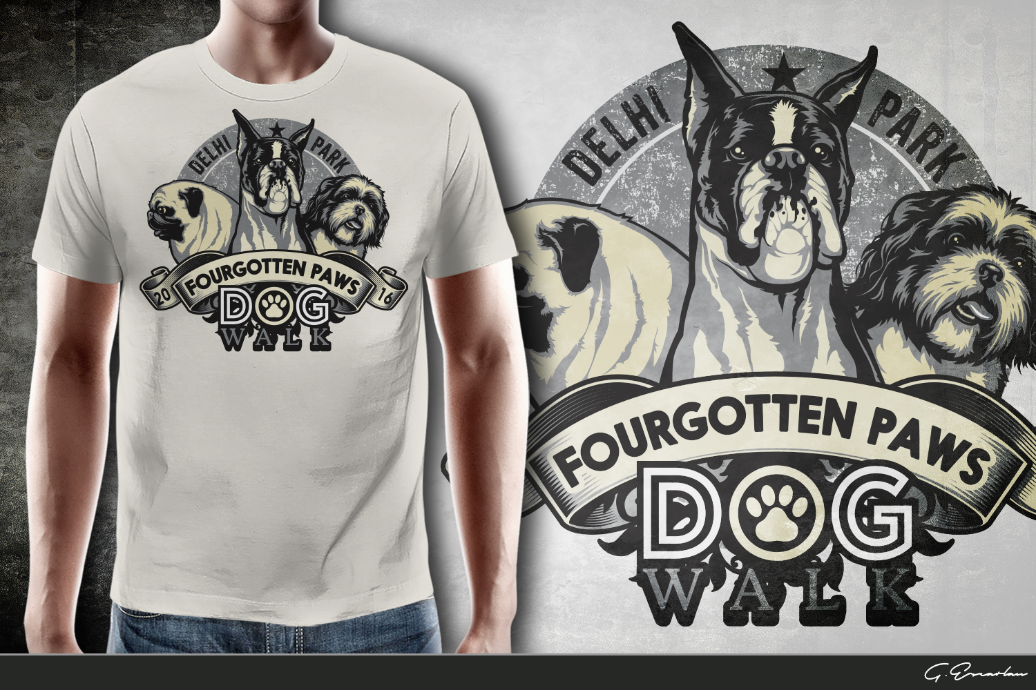 T-shirt Design by gekgrfx for Fourgotten Paws | Design #11813849