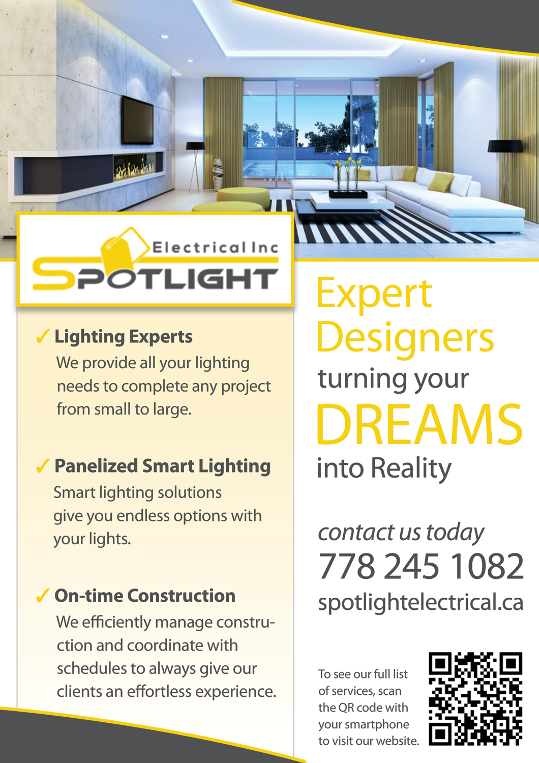 Flyer Design by GS Grafix for Spotlight Electrical Inc. | Design #11802379