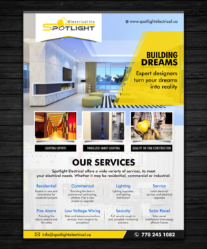 Design de Flyer par ecorokerz pour Spotlight Electrical Inc. | Design #11757311