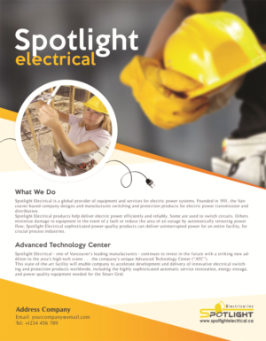 Flyer Design by nozomimiyu for Spotlight Electrical Inc. | Design: #11795319