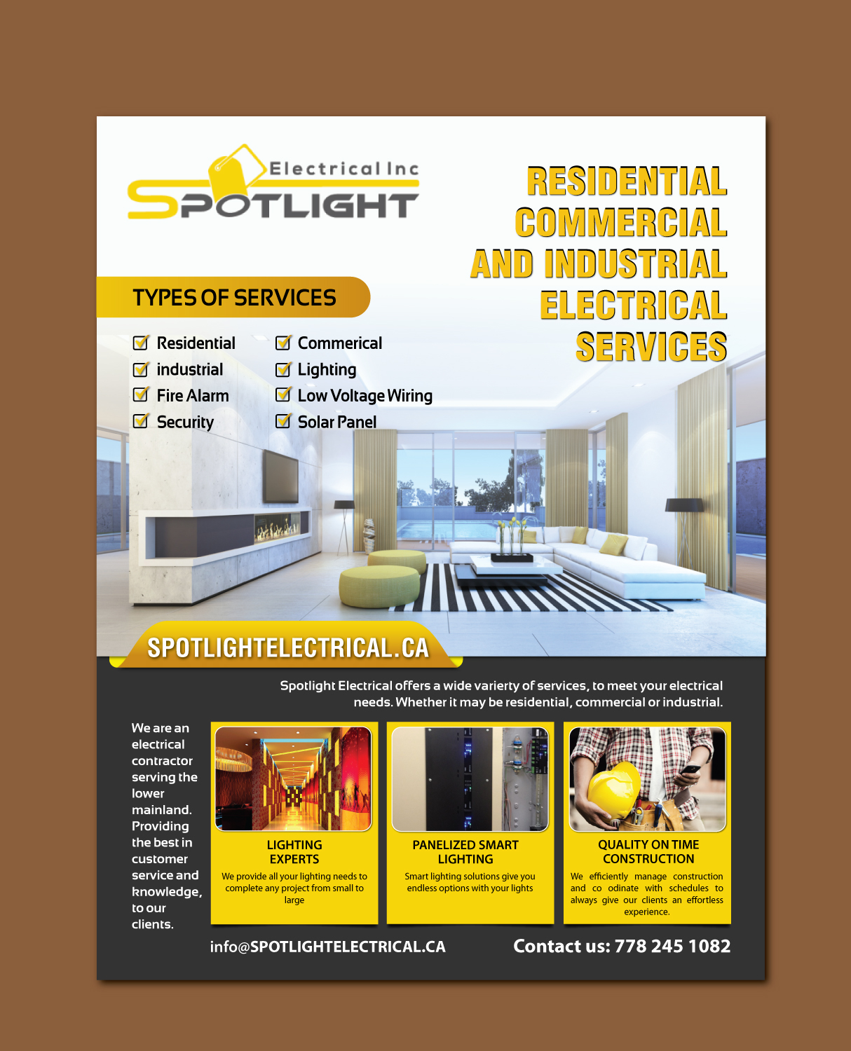 Flyer Design by meet007 for Spotlight Electrical Inc. | Design #11781488