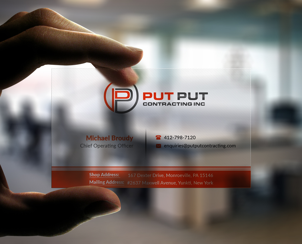 Business Card Design by Pointless Pixels India for Put Put Contracting Inc | Design #11765103