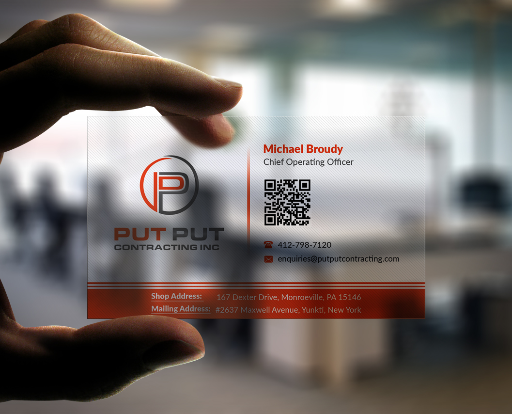 Visitenkarten-Design von Pointless Pixels India für Put Put Contracting Inc | Design #11765138