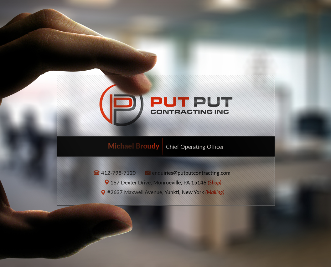 Business Card Design by Pointless Pixels India for Put Put Contracting Inc | Design #11767742