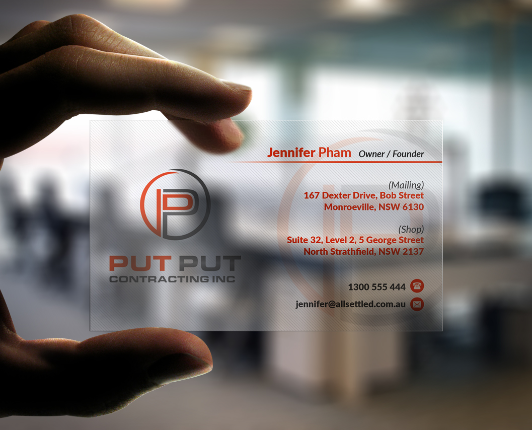 Business Card Design by Pointless Pixels India for Put Put Contracting Inc | Design #11767887