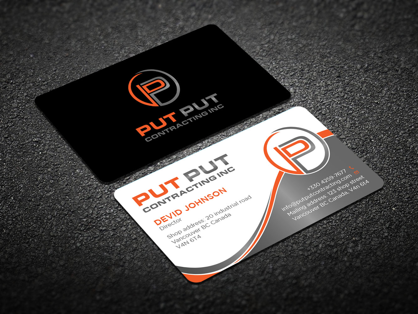 Business Card Design by Verified artistry (Design garden) for Put Put Contracting Inc | Design #11798157