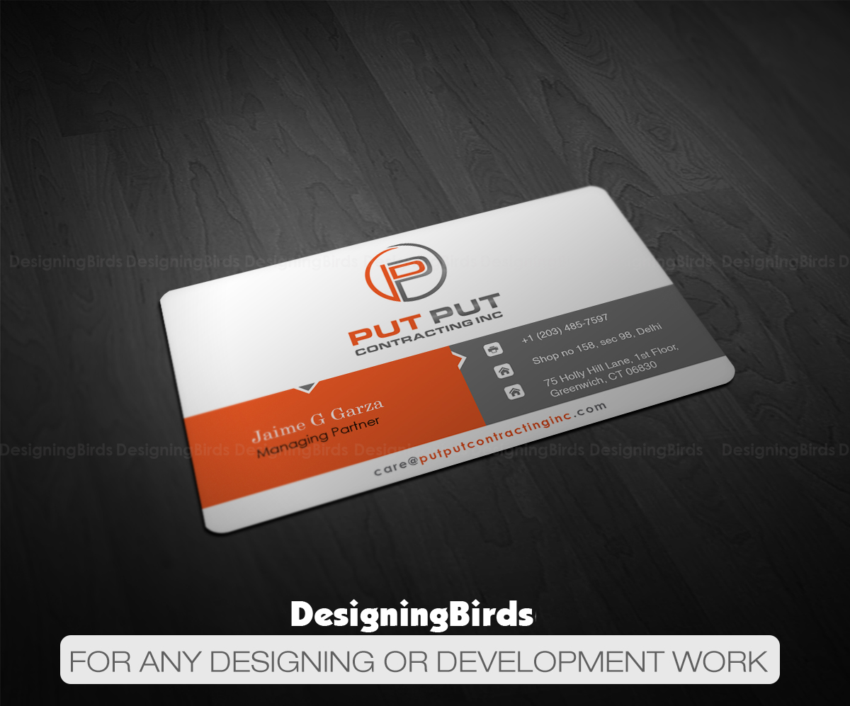 Design de Carte de Visite par Designing Birds pour Put Put Contracting Inc | Design #11767833