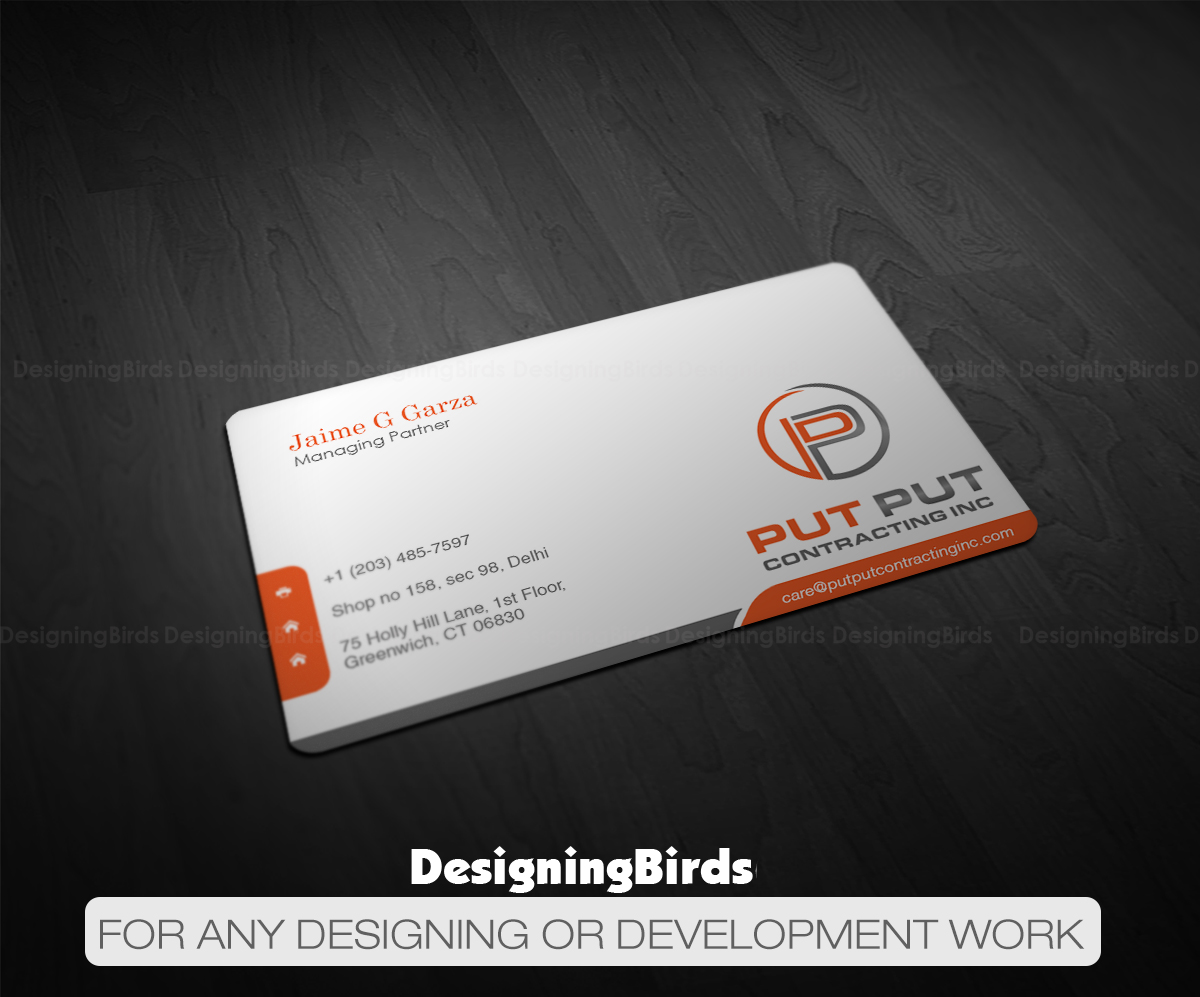 Design de Carte de Visite par Designing Birds pour Put Put Contracting Inc | Design #11768014