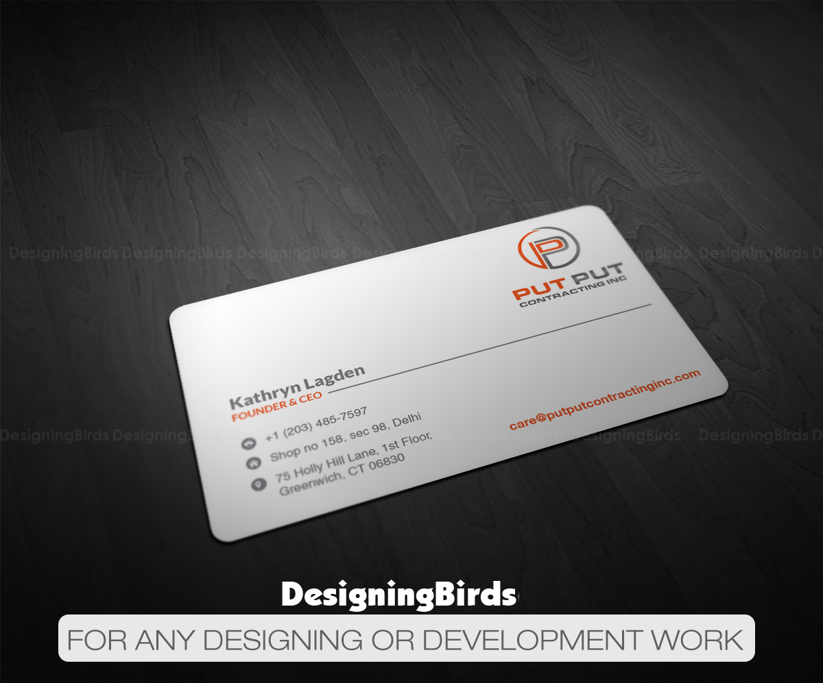 Visitenkarten-Design von Designing Birds für Put Put Contracting Inc | Design #11769732