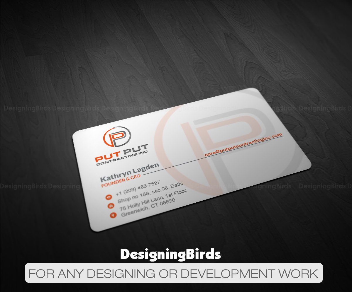 Visitenkarten-Design von Designing Birds für Put Put Contracting Inc | Design #11769744