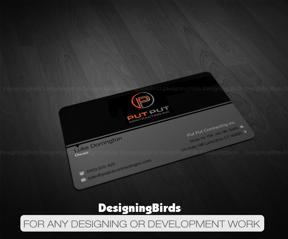 Visitenkarten-Design von Designing Birds für Put Put Contracting Inc | Design #11771580