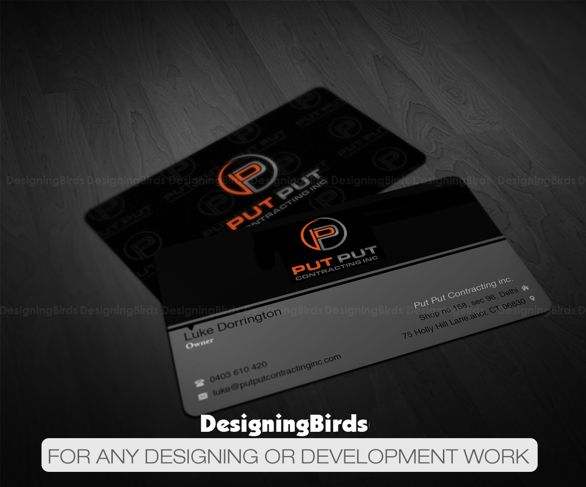 Visitenkarten-Design von Designing Birds für Put Put Contracting Inc | Design #11771681