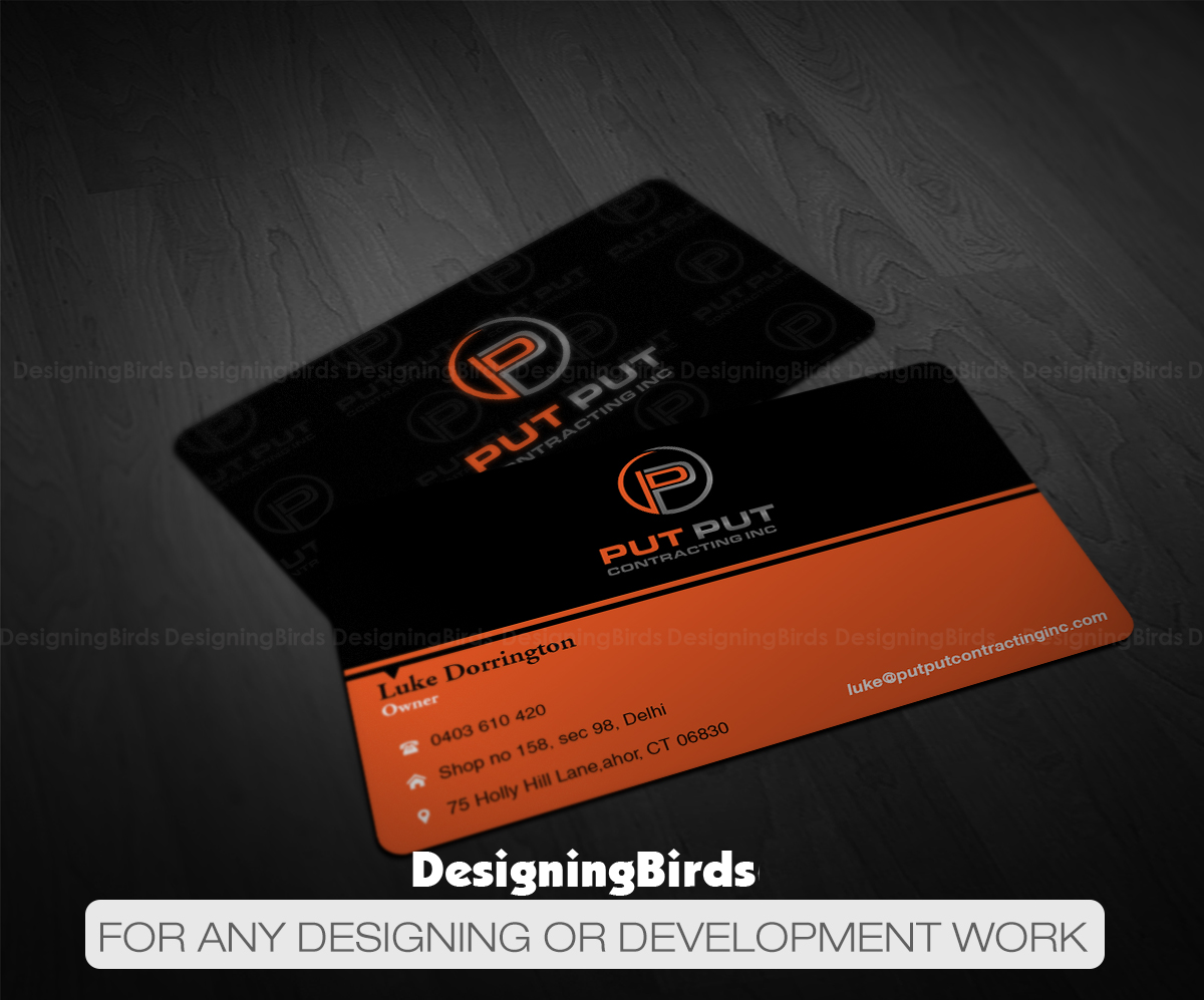 Design de Carte de Visite par Designing Birds pour Put Put Contracting Inc | Design #11771699