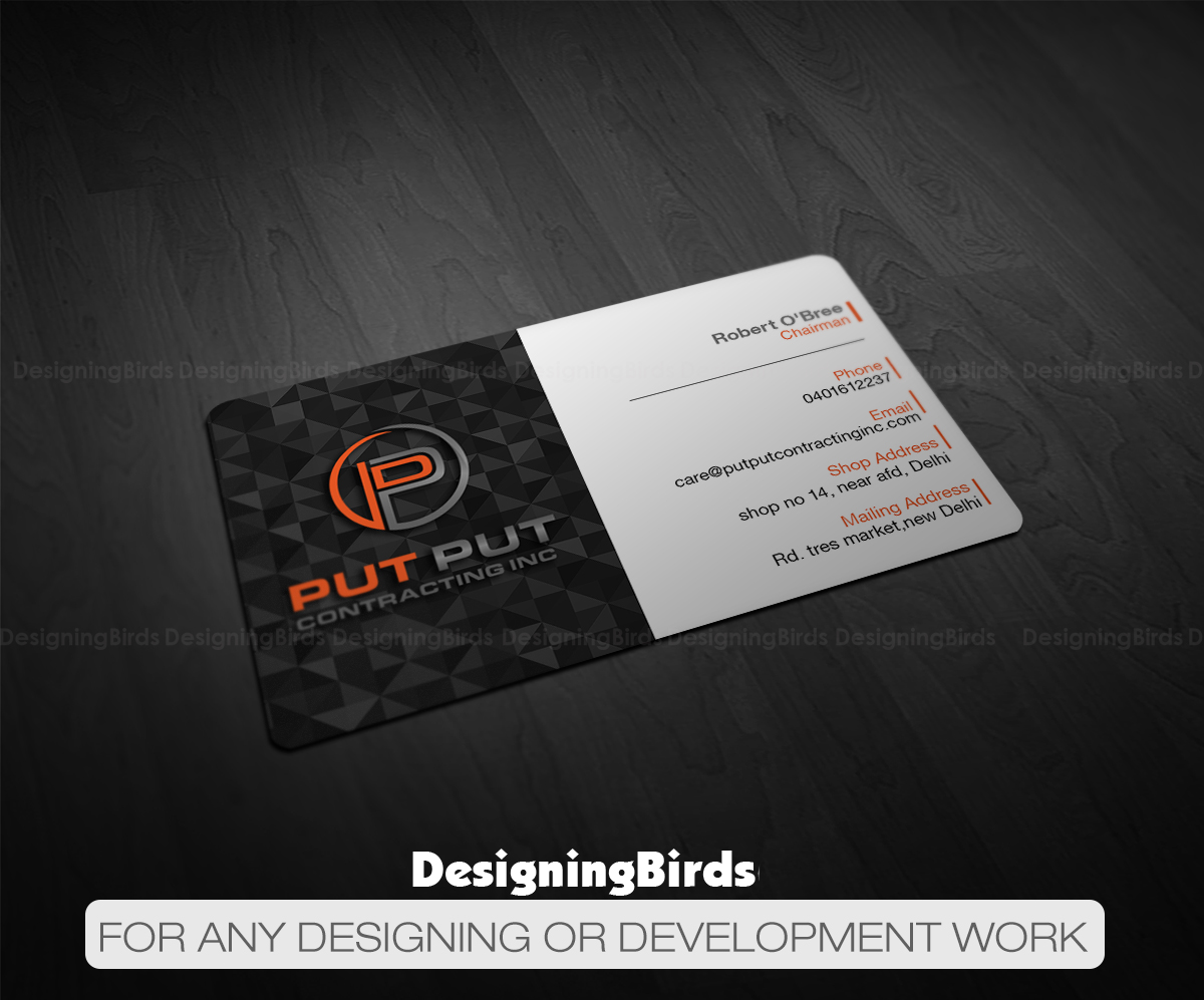 Business Card Design by Designing Birds for Put Put Contracting Inc | Design #11803604