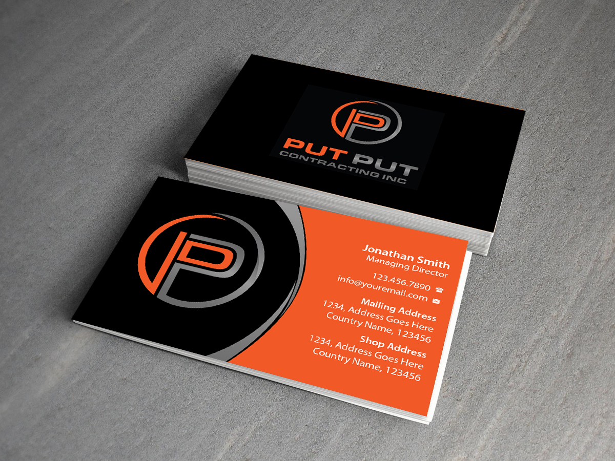 Design de Carte de Visite par Creations Box 2015 pour Put Put Contracting Inc | Design #11772490