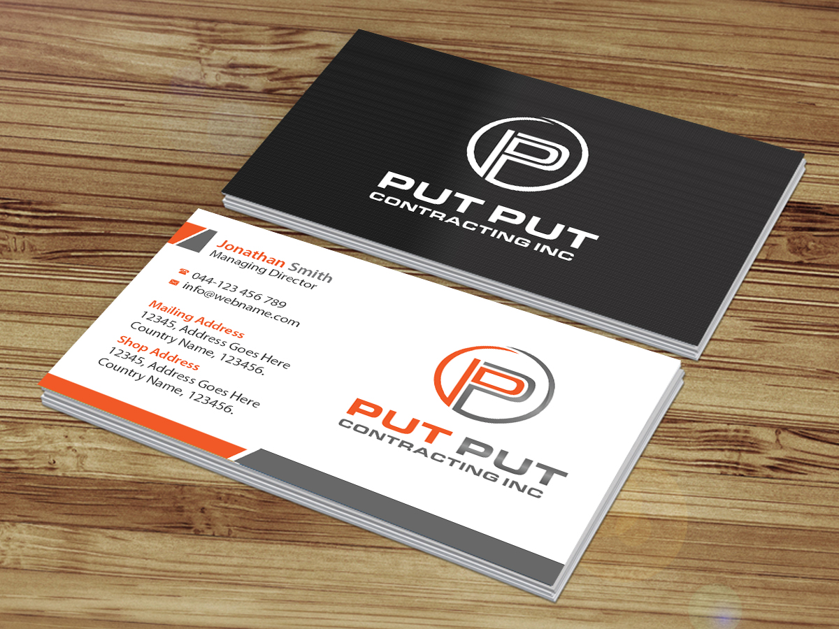 Diseño de Tarjeta de Presentación por Creations Box 2015 para Put Put Contracting Inc | Diseño #11772492