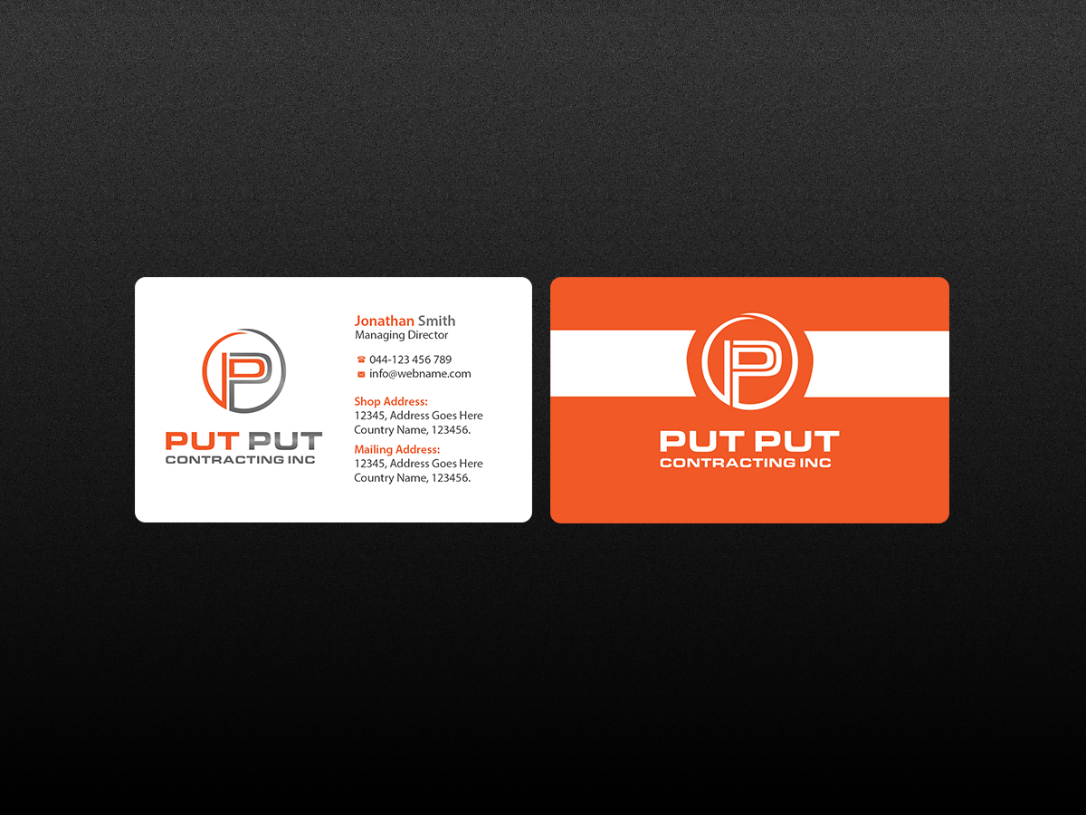 Business Card Design by Creations Box 2015 for Put Put Contracting Inc | Design #11772497