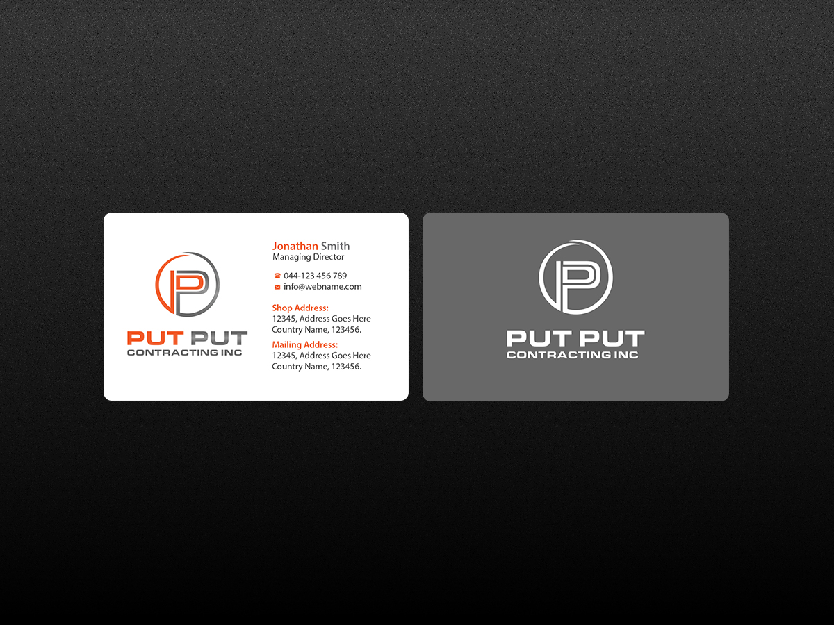 Visitenkarten-Design von Creations Box 2015 für Put Put Contracting Inc | Design #11772499