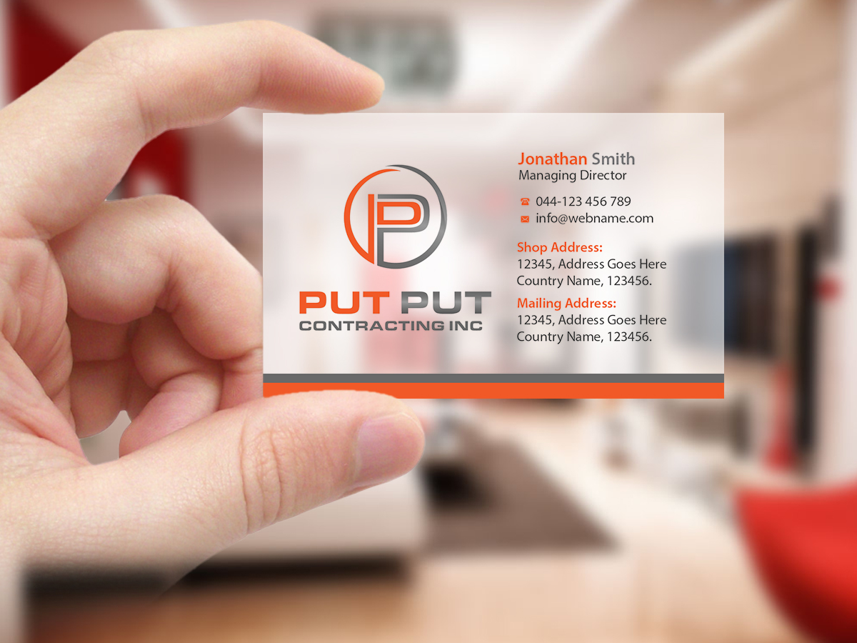 Business Card Design by Creations Box 2015 for Put Put Contracting Inc | Design #11772501