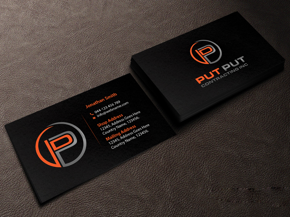 Business Card Design by Creations Box 2015 for Put Put Contracting Inc | Design #11772503