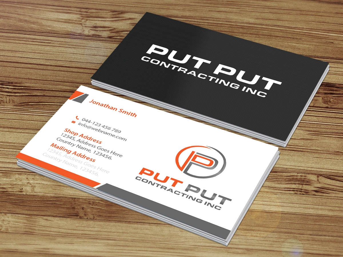 Business Card Design by Creations Box 2015 for Put Put Contracting Inc | Design #11772505
