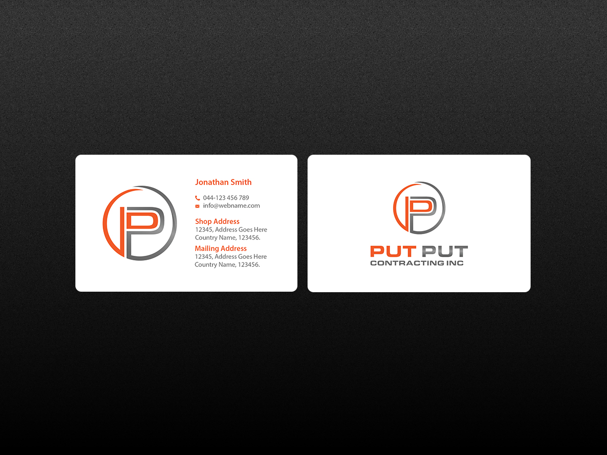 Design de Carte de Visite par Creations Box 2015 pour Put Put Contracting Inc | Design #11772506