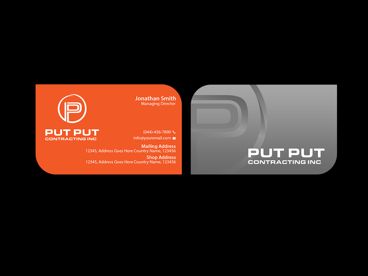 Design de Carte de Visite par Creations Box 2015 pour Put Put Contracting Inc | Design #11772523