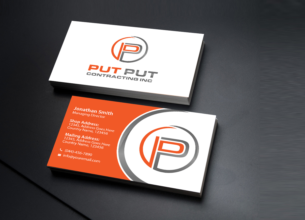 Design de Carte de Visite par Creations Box 2015 pour Put Put Contracting Inc | Design #11772525
