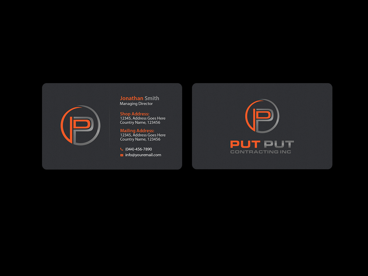Business Card Design by Creations Box 2015 for Put Put Contracting Inc | Design #11772537