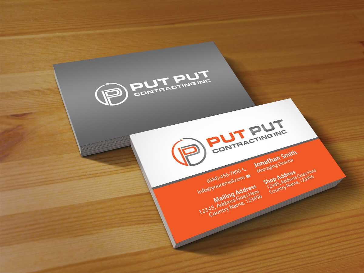 Business Card Design by Creations Box 2015 for Put Put Contracting Inc | Design #11772539