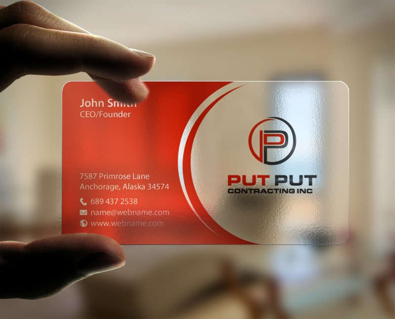 Design de Carte de Visite par chandrayaan.creative pour Put Put Contracting Inc | Design #11770140