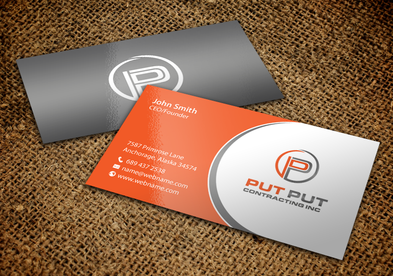 Design de Carte de Visite par chandrayaan.creative pour Put Put Contracting Inc | Design #11770143