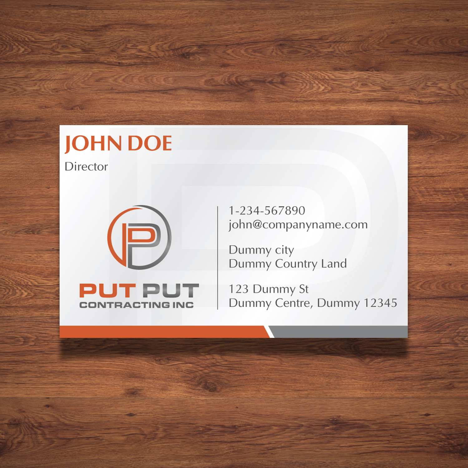 Design de Carte de Visite par Creative Jiniya pour Put Put Contracting Inc | Design #11764600