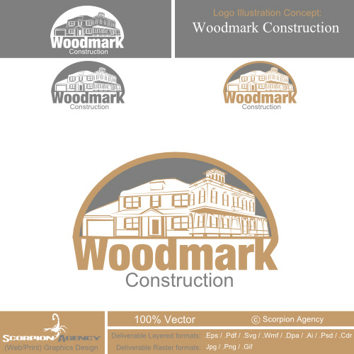 Logo Design by Eric Lyon for Woodmark Construction, Inc. | Design #26122