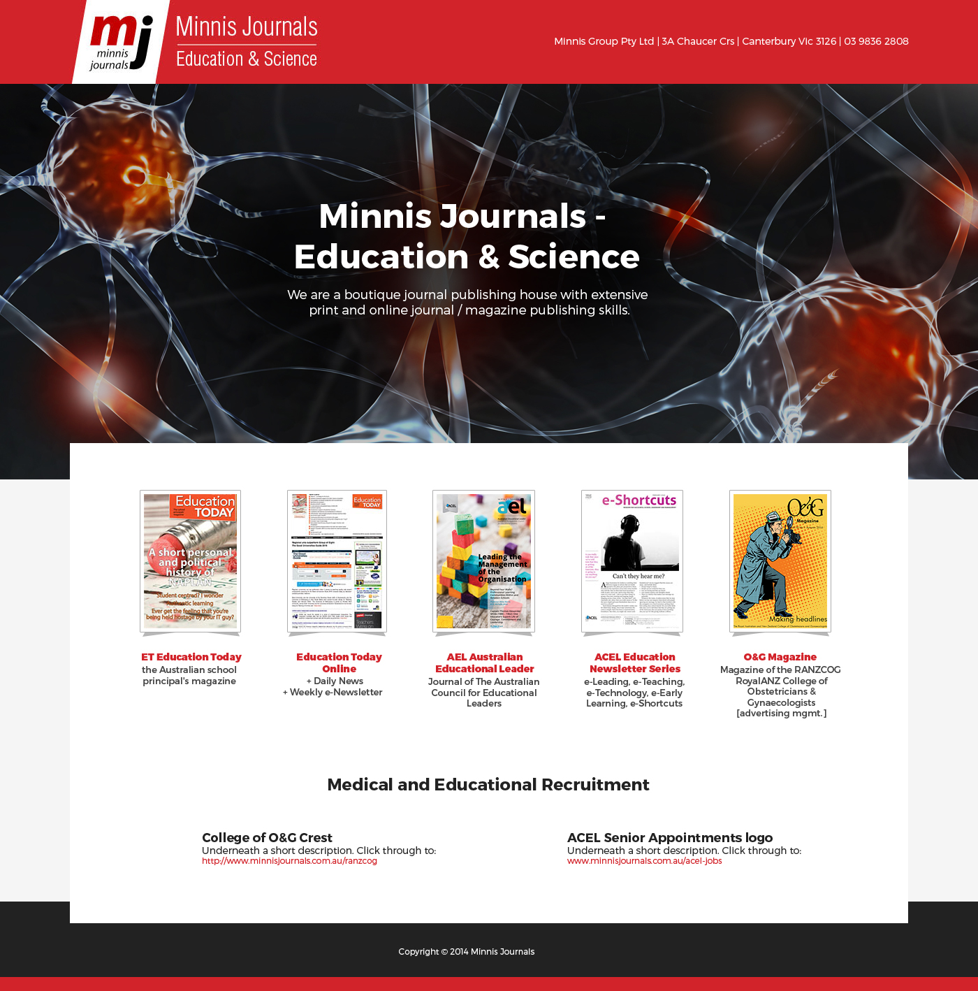 Web Design par jeckx2 pour Minnis Journals Pty Ltd | Design #11793187